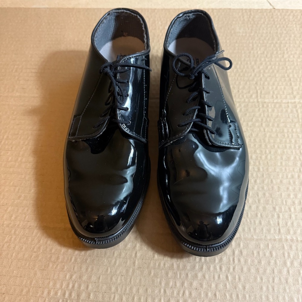 Bates High-Shine Black Dress Shoes Size‎ 9 Oil-Resisting / DuraShocks® Read